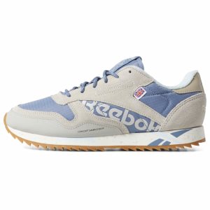 Reebok CL LTHR RIPPLE Turnschuhe Damen - Blau/Weiß Grau - DE 579-HDV